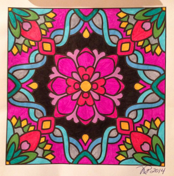 Colored by Nancy Posey - from Flowers (For Crayons And Wide Tipped Markers)