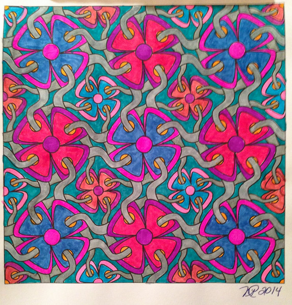 Colored by Nancy Posey - from Whimsy (Angie's Patterns Volume 2)