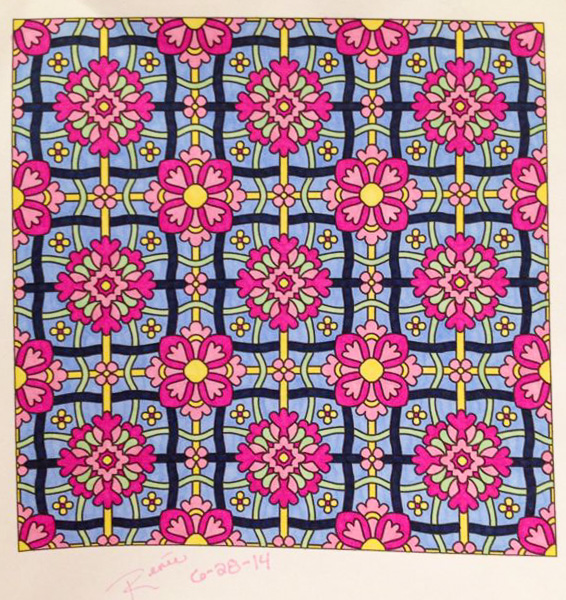 Colored by Renee Maas - from Flowers (Angie's Patterns Volume 8)