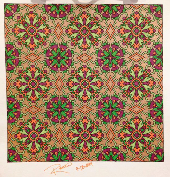 Colored by Renee Maas - from Flowers (Angie's Patterns Volume 8)