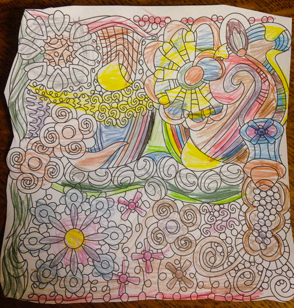 Colored by Anna Langbein - from Wow (Angie's Extreme Coloring Books Volume 1)