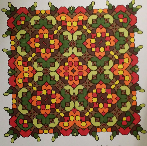 Colored by Melissa Adamek-Dean - from Ink Doilies (Angie's Patterns Volume 1)