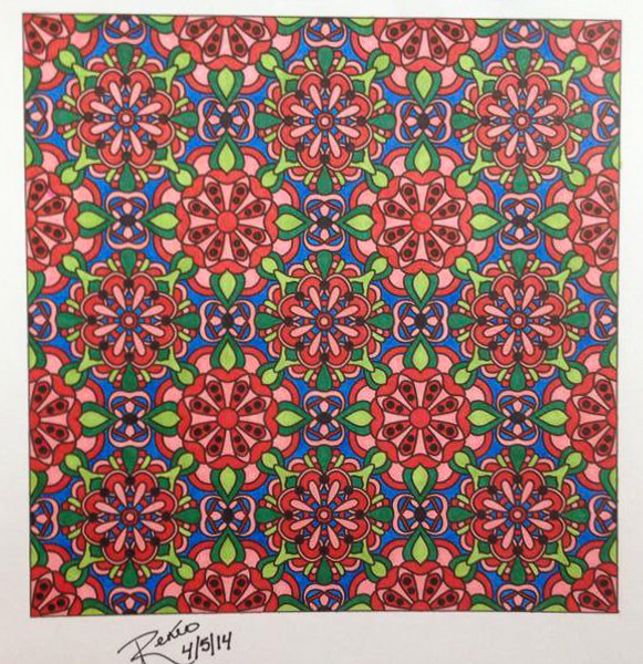 Colored by Renee Maas - from Flowers (Angie's Patterns - Volume 8)