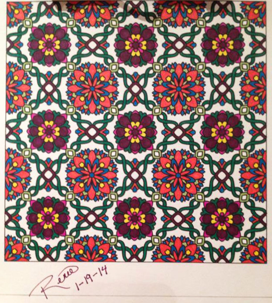 Colored by Renee Maas - from Flowers (Angie's Patterns - Volume 8)