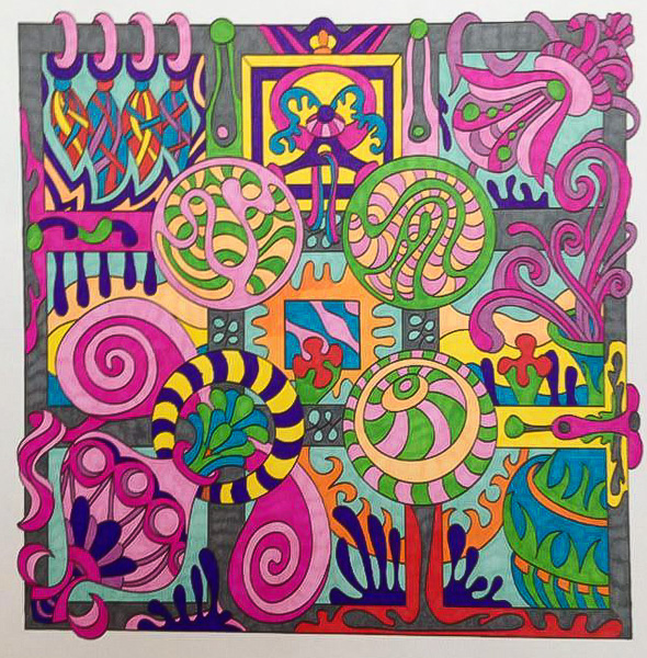 Colored by Renee Maas - from Wow (Angie's Extreme Coloring Books Volume 1)