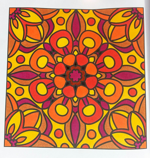 Colored by Sharon Helene - from Flowers (For Crayons And Wide Tipped Markers)