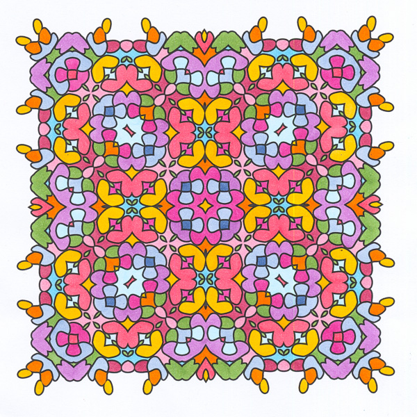 Colored by Angie Grace - from Ink Doilies (Angie's Patterns Volume 1)