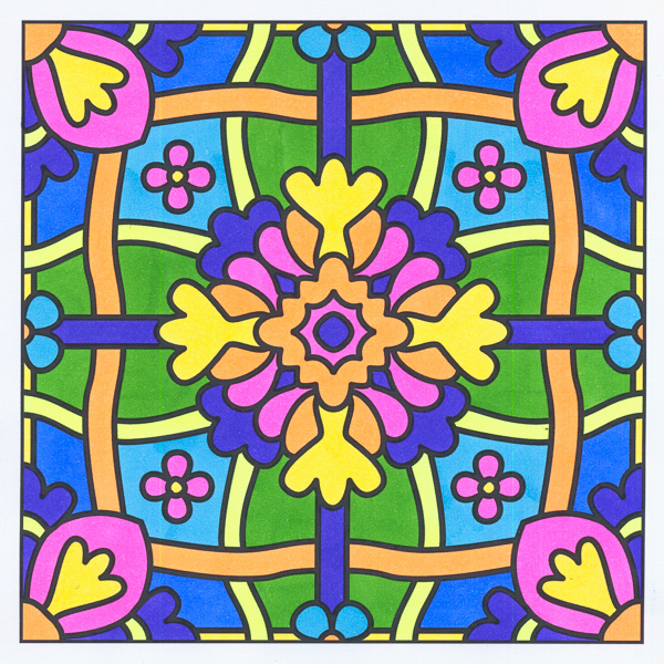 Colored by Angie Grace - from More Flowers (For Crayons And Wide Tipped Markers)