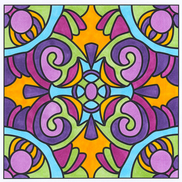 Colored by Angie Grace - from Pizzazz (For Crayons And Wide Tipped Markers)