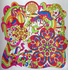 Colored by Alison Ferries - from Wow (Angie's Extreme Coloring Books Volume 1)