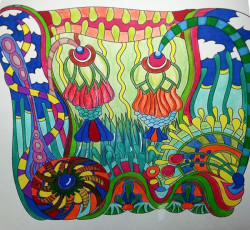 Colored by Cathy Krohne - from Wow (Angie's Extreme Coloring Books Volume 1)