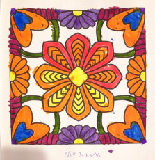 Colored by Maddie M. - from Flowers (For Crayons And Wide Tipped Markers)