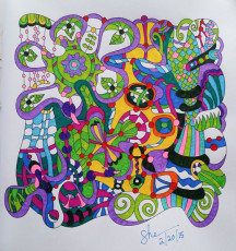 Colored by Shari Erickson - from Wow (Angie's Extreme Coloring Books Volume 1)