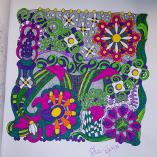 Colored by Shari Erickson - from Wow (Angie's Extreme Coloring Books Volume 1)