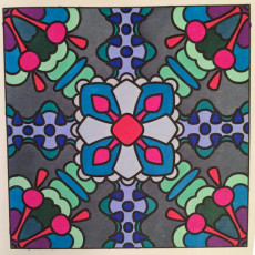 Colored by Laurie Catlin - from Flowers (For Crayons And Wide Tipped Markers)