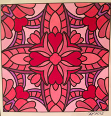 Colored by Nancy Posey - from Flowers (For Crayons And Wide Tipped Markers)