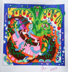 Colored by Shari Erickson - from Wow (Angie's Extreme Coloring Books Volume 1)