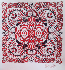 Colored by Shari Erickson - from Wow (Angie's Extreme Coloring Books Volume 1)