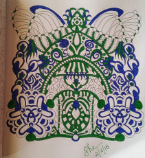Colored by Shari Erickson - from Wow (Angie's Extreme Coloring Books Volume 1)