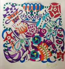 Colored by Shari Erickson - from Wow (Angie's Extreme Coloring Books Volume 1)