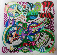 Colored by Shari Erickson - from Wow (Angie's Extreme Coloring Books Volume 1)