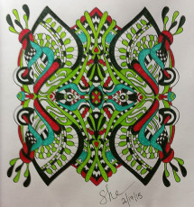 Colored by Shari Erickson - from Wow (Angie's Extreme Coloring Books Volume 1)