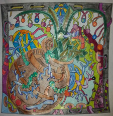 Colored by Cathy Krohne - from Wow (Angie's Extreme Coloring Books Volume 1)