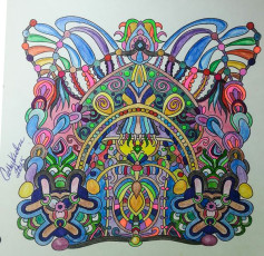 Colored by Cathy Krohne - from Wow (Angie's Extreme Coloring Books Volume 1)
