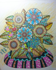 Colored by Cathy Krohne - from Wow (Angie's Extreme Coloring Books Volume 1)