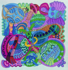 Colored by Deborah Powell - from Wow (Angie's Extreme Coloring Books Volume 1)