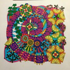 Colored by Shari Erickson - from Wow (Angie's Extreme Coloring Books Volume 1)
