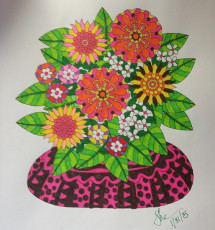 Colored by Shari Erickson - from Wow (Angie's Extreme Coloring Books Volume 1)