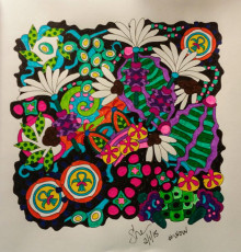 Colored by Shari Erickson - from Wow (Angie's Extreme Coloring Books Volume 1)