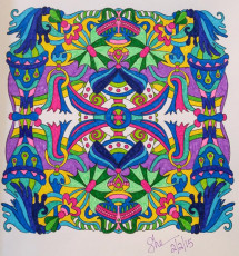 Colored by Shari Erickson - from Wow (Angie's Extreme Coloring Books Volume 1)