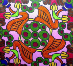Colored by Conifer Phlox - from Nifty (For Crayons And Wide Tipped Markers)