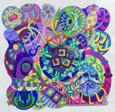 Colored by Deborah Powell - from Wow (Angie's Extreme Coloring Books Volume 1)