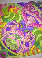 Colored by Karen Wherlock - from Wow (Angie's Extreme Coloring Books Volume 1)