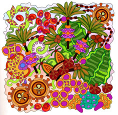 Colored by Sheila Ann Galantino - from Wow (Angie's Extreme Coloring Books Volume 1)