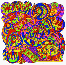 Colored by Sheila Ann Galantino - from Wow (Angie's Extreme Coloring Books Volume 1)