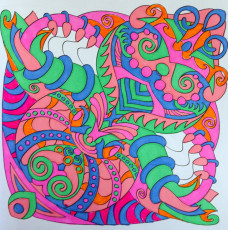 Colored by Alison Ferries - from Wow (Angie's Extreme Coloring Books Volume 1)