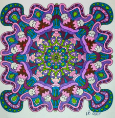 Colored by Kelley Branham - from Wow (Angie's Extreme Coloring Books Volume 1)