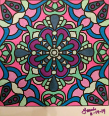 Colored by Laurie Catlin - from Flowers (For Crayons And Wide Tipped Markers)