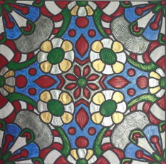 Colored by Melissa Evans - from Flowers (For Crayons And Wide Tipped Markers)