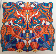 Colored by Alison Ferries - from Wow (Angie's Extreme Coloring Books Volume 1)