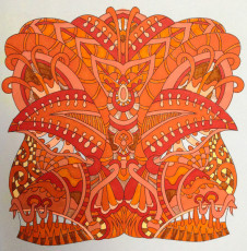 Colored by Alison Ferries - from Wow (Angie's Extreme Coloring Books Volume 1)