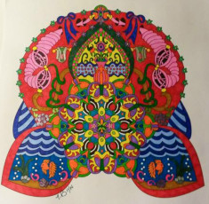 Colored by Kelley Branham - from Wow (Angie's Extreme Coloring Books Volume 1)