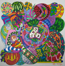 Colored by Kelley Branham - from Wow (Angie's Extreme Coloring Books Volume 1)