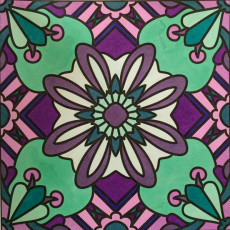 Colored by Laurie Catlin - from Flowers (For Crayons And Wide Tipped Markers)