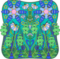 Colored by Marja Henson-Flipse - from Wow (Angie's Extreme Coloring Books Volume 1)