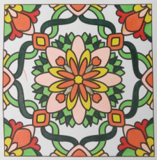 Colored by Mary Weeks - from More Flowers (For Crayons And Wide Tipped Markers)